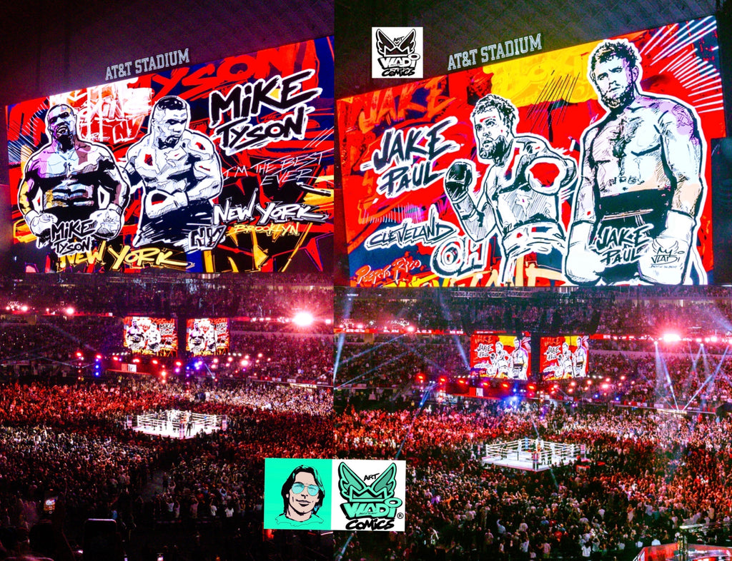 Jake Paul vs Mike Tyson Boxing Artist Art VLADI 