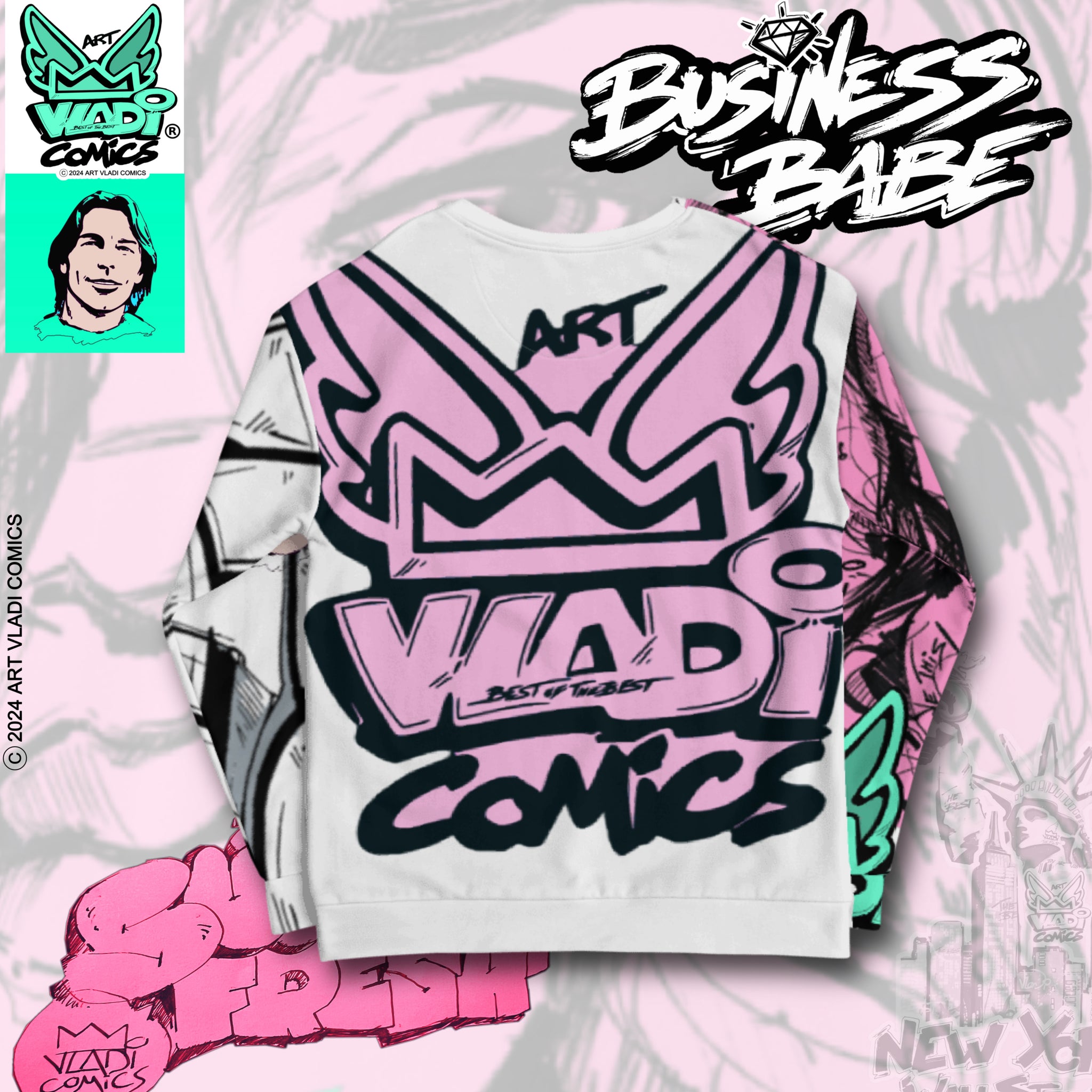 Art VLADI Comics - Business BABE - Sweatshirt - www.vladicomics.com