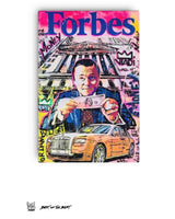 Pop art comic painting of Jordan Belfort from The Wolf of Wall Street by Art VLADI Sport.