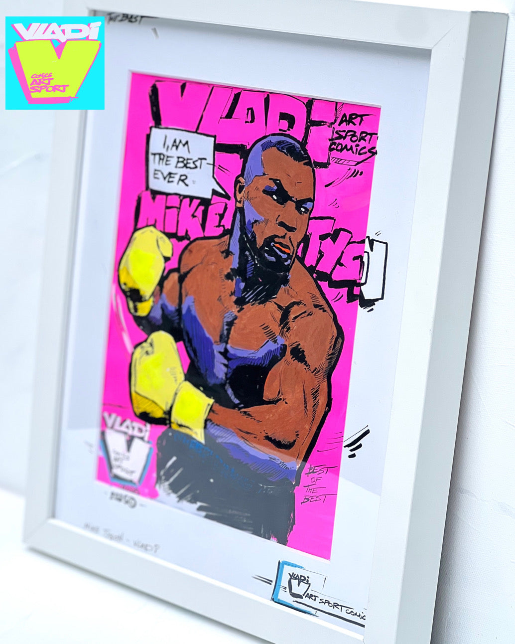 Powerful pop art comic sketch of boxing legend Mike Tyson by Art VLADI — raw energy in original hand-drawn style