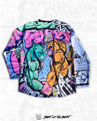 Back view of Tiger KONG Paris Hockey Shirt by Art VLADI – Pop Art Comics Edition with signature design