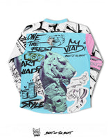 Back view of Art VLADI’s Tiger Sculpture hockey shirt — bold pop art comic design blending sports and street style