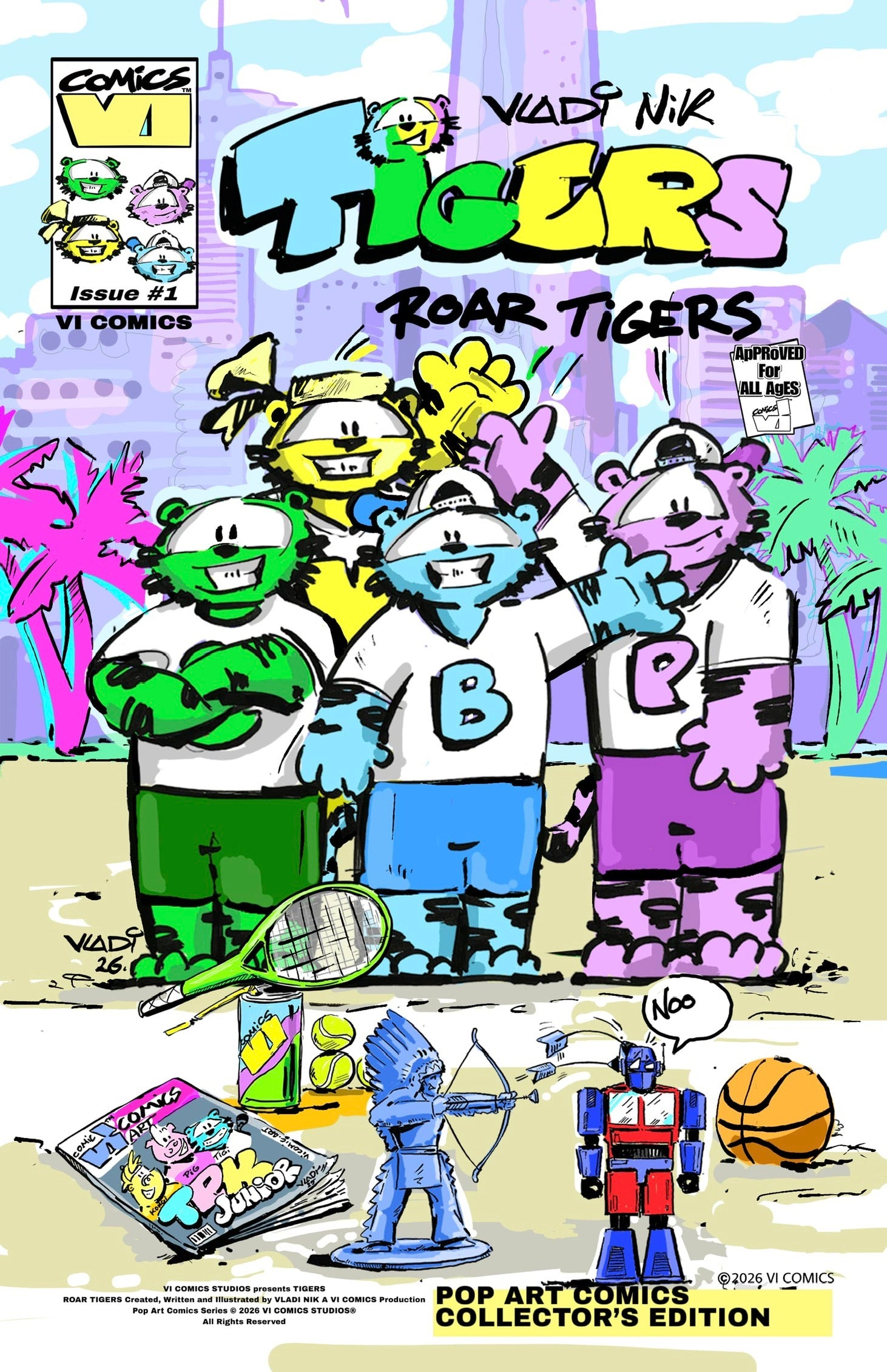 TIGERS Issue #1 comic book cover from the VI COMICS universe created by Art VLADI and Vladi Nik.
