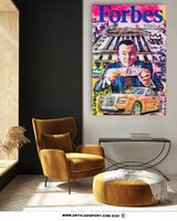 Print painting by Art VLADI featuring Jordan Belfort, The Wolf of Wall Street, in bold pop art comic style – third view